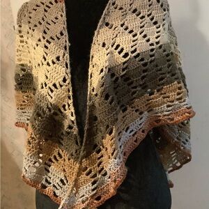 SOLD Elegant Multicolor Crochet shawl or wrap